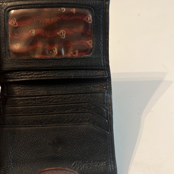 BRIGHTON VINTAGE BI-FOLD WALLET BLACK/BROWN TRIM & MONEY CLIP - Picture 3 of 8